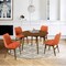 Armen Living Arcadia and Azalea 48" Round Orange and Walnut Wood 5 Piece Dining Set SETARDI5AZWAOR48 - alternate 4